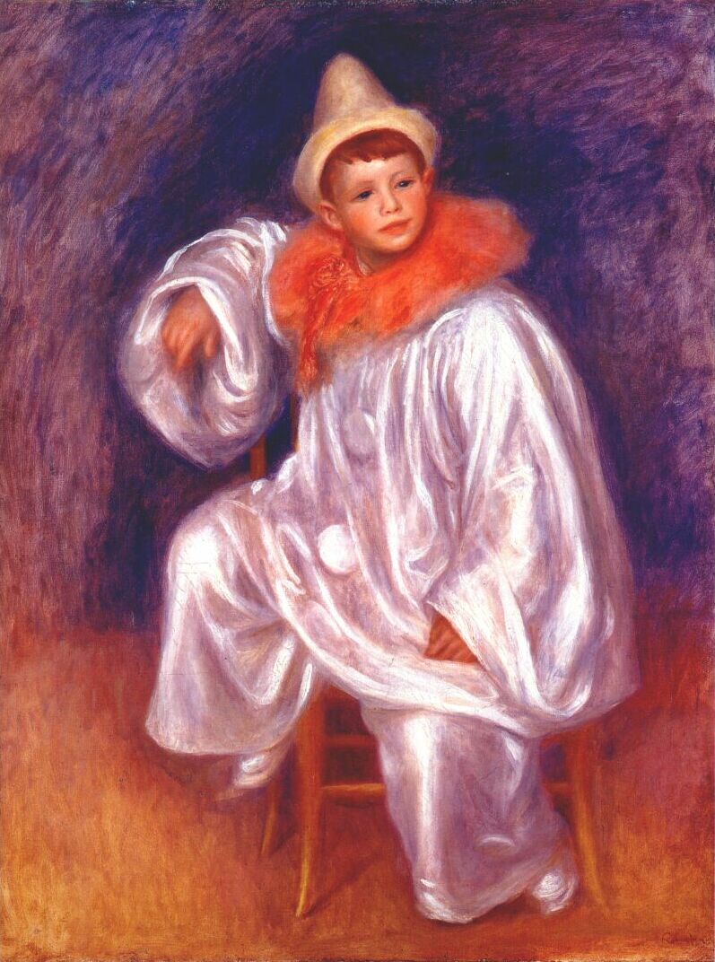 The white pierrot (Jean Renoir) - Pierre-Auguste Renoir painting on canvas